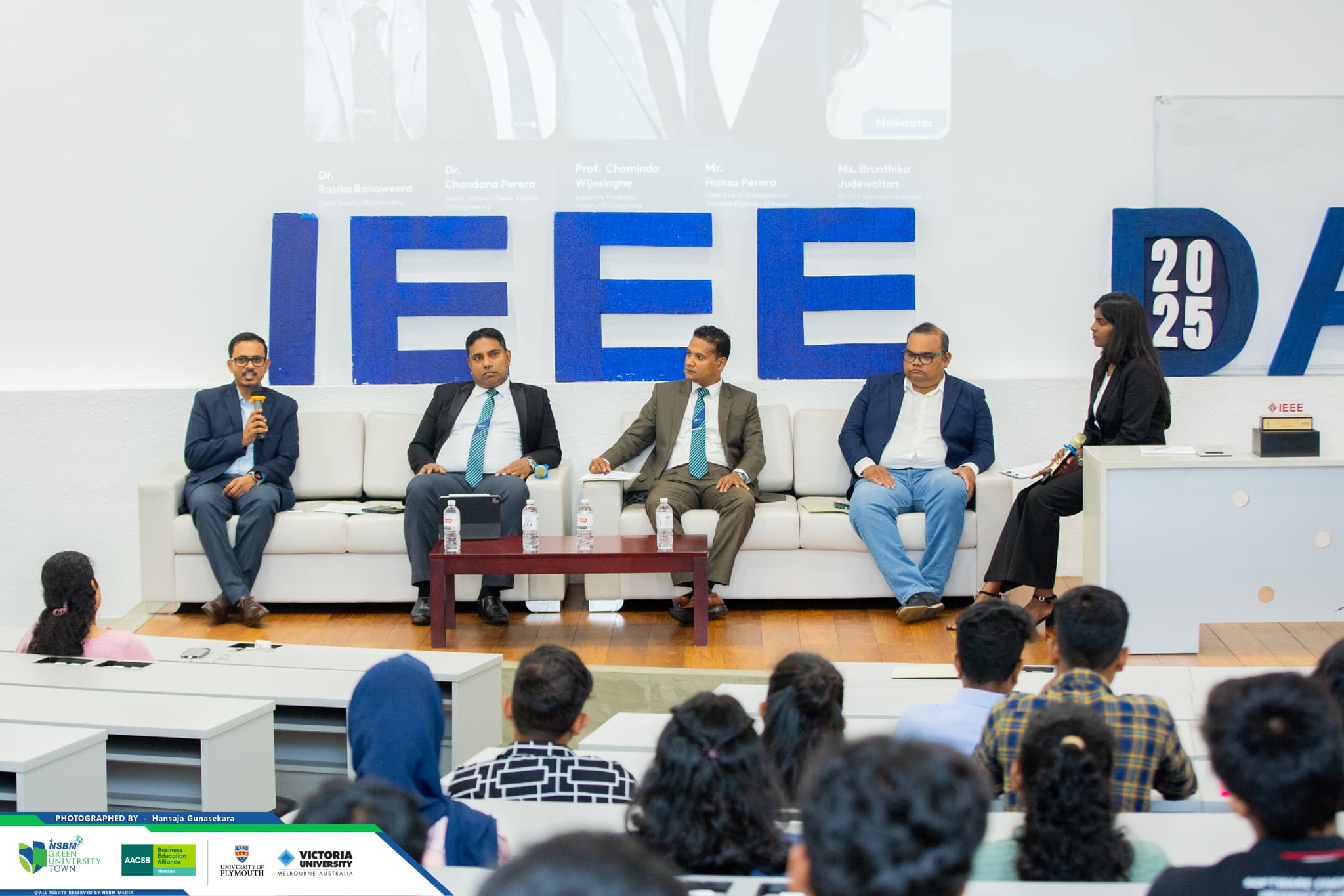 Panel discussion on stage at IEEE Day 2025